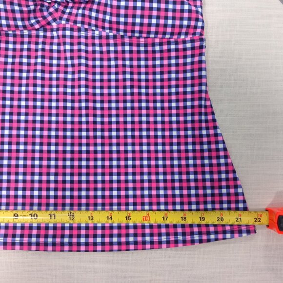 Women's Swimsuit Top Twist Bra Tankini Gingham Colorful Stretchy Size 16 / XL - Picture 5 of 6